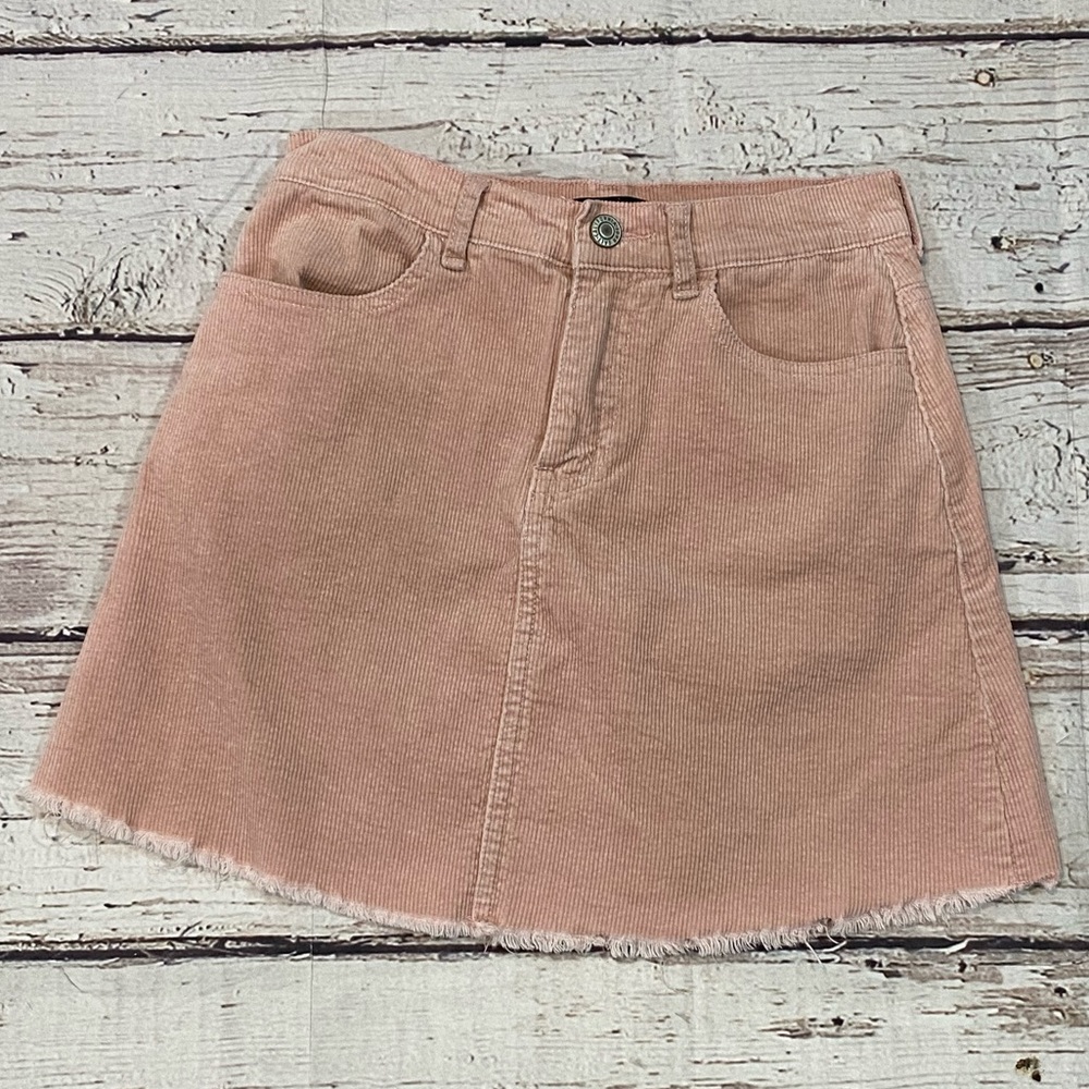 BRANDY MELVILLE Mini Skirt Corduroy Pink-OS